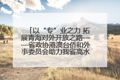 以“专”业之力 拓展青海对外开放之路——省政协港澳台侨和外事委员会助力我省高水平开放和高质量发展