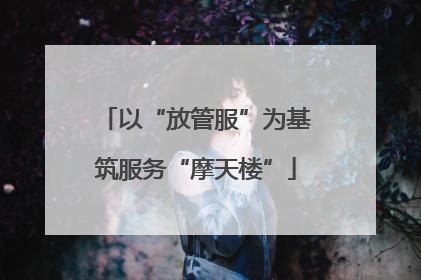以“放管服”为基筑服务“摩天楼”