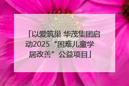 以爱筑巢 华茂集团启动2025“困难儿童学居改善”公益项目