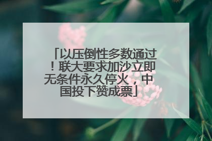 以压倒性多数通过！联大要求加沙立即无条件永久停火，中国投下赞成票