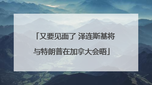 又要见面了 泽连斯基将与特朗普在加拿大会晤