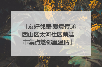 友好邻里·爱意传递 西山区太河社区萌娃市集点燃邻里温情