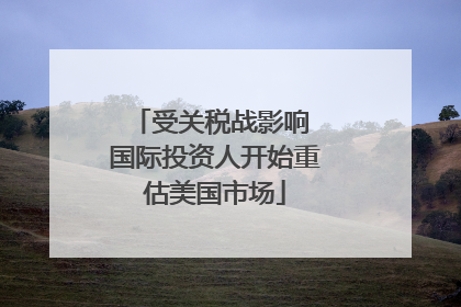 受关税战影响 国际投资人开始重估美国市场