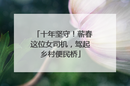 十年坚守！蕲春这位女司机，驾起乡村便民桥