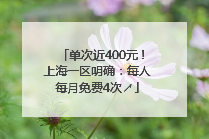 单次近400元！上海一区明确：每人每月免费4次↗