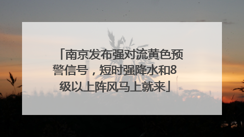 南京发布强对流黄色预警信号，短时强降水和8级以上阵风马上就来