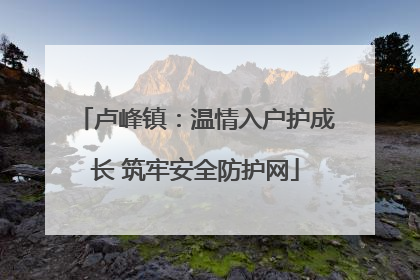 卢峰镇：温情入户护成长 筑牢安全防护网