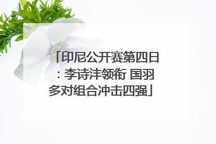 印尼公开赛第四日：李诗沣领衔 国羽多对组合冲击四强