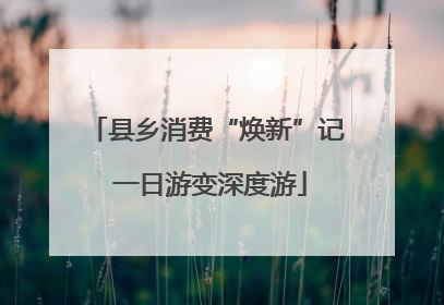 县乡消费“焕新”记 一日游变深度游