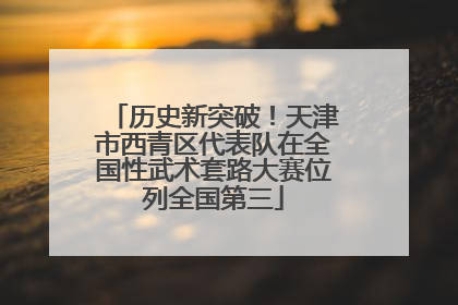 历史新突破！天津市西青区代表队在全国性武术套路大赛位列全国第三