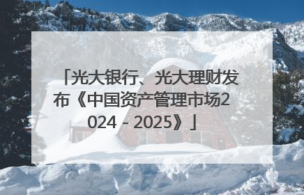 光大银行、光大理财发布《中国资产管理市场2024－2025》