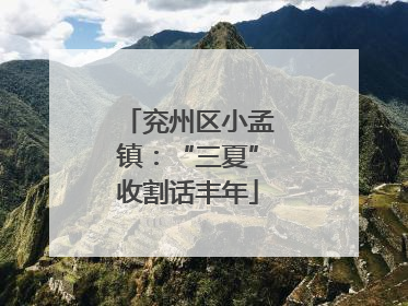 兖州区小孟镇：“三夏”收割话丰年