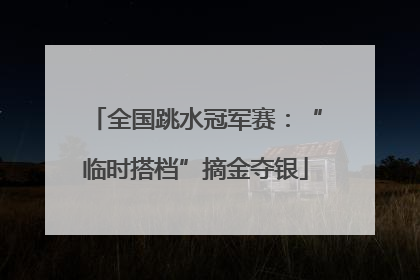 全国跳水冠军赛：“临时搭档”摘金夺银