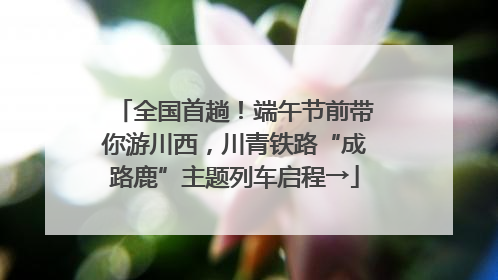 全国首趟！端午节前带你游川西，川青铁路“成路鹿”主题列车启程→