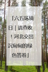 六五环境日｜请查收！河北交出沉甸甸的绿色答卷