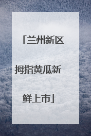 兰州新区拇指黄瓜新鲜上市