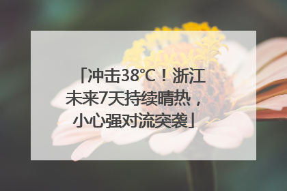 冲击38℃！浙江未来7天持续晴热，小心强对流突袭