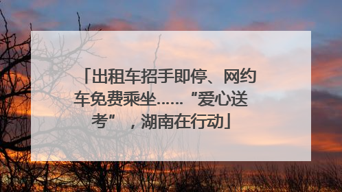 出租车招手即停、网约车免费乘坐……“爱心送考”，湖南在行动
