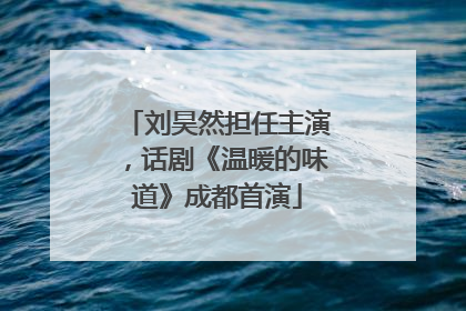 刘昊然担任主演，话剧《温暖的味道》成都首演