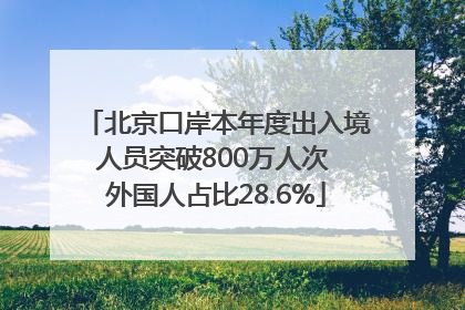 北京口岸本年度出入境人员突破800万人次 外国人占比28.6%