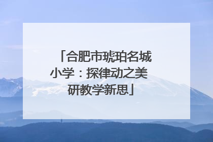 合肥市琥珀名城小学：探律动之美 研教学新思