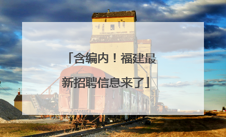 含编内！福建最新招聘信息来了