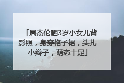 周杰伦晒3岁小女儿背影照，身穿格子裙，头扎小辫子，萌态十足