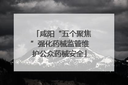 咸阳“五个聚焦”强化药械监管维护公众药械安全