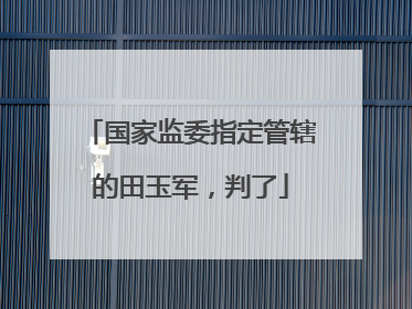 国家监委指定管辖的田玉军，判了