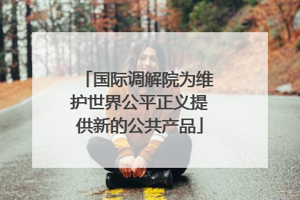国际调解院为维护世界公平正义提供新的公共产品