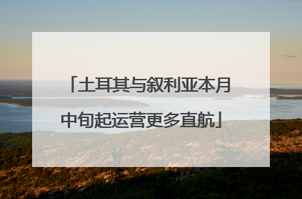 土耳其与叙利亚本月中旬起运营更多直航