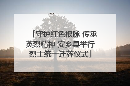 守护红色根脉 传承英烈精神 安乡县举行烈士统一迁葬仪式