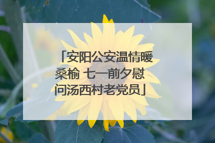 安阳公安温情暖桑榆 七一前夕慰问汤西村老党员