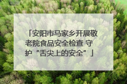 安阳市马家乡开展敬老院食品安全检查 守护“舌尖上的安全”