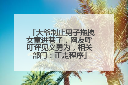 大爷制止男子拖拽女童进巷子，网友呼吁评见义勇为，相关部门：正走程序