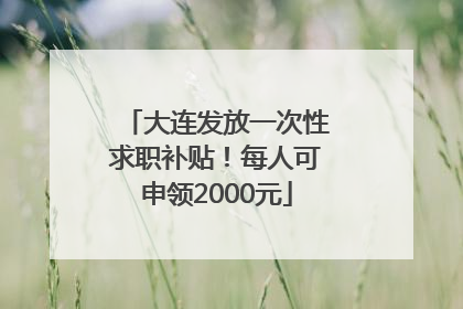 大连发放一次性求职补贴！每人可申领2000元
