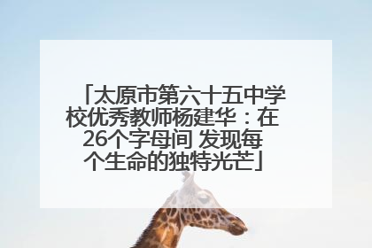 太原市第六十五中学校优秀教师杨建华：在26个字母间 发现每个生命的独特光芒