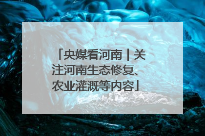 央媒看河南｜关注河南生态修复、农业灌溉等内容