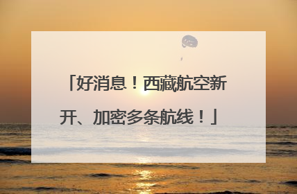 好消息！西藏航空新开、加密多条航线！