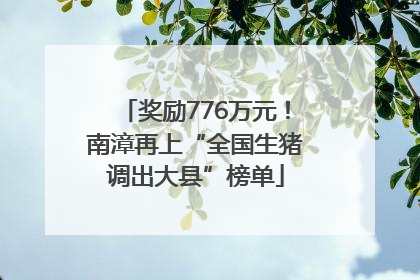 奖励776万元！南漳再上“全国生猪调出大县”榜单