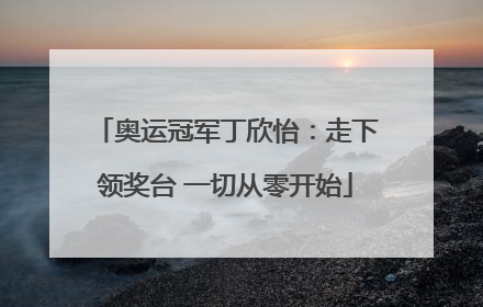 奥运冠军丁欣怡：走下领奖台 一切从零开始