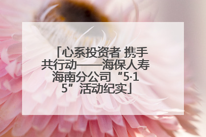 心系投资者 携手共行动——海保人寿海南分公司“5·15”活动纪实