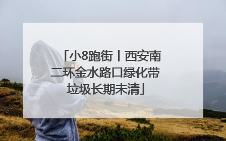 小8跑街丨西安南二环金水路口绿化带垃圾长期未清