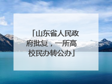 山东省人民政府批复，一所高校民办转公办