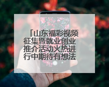 山东福彩视频征集暨就业创业推介活动火热进行中期待有想法的你！