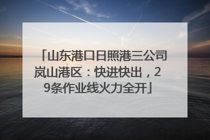 山东港口日照港三公司岚山港区：快进快出，29条作业线火力全开