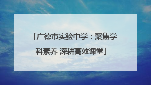 广德市实验中学：聚焦学科素养 深耕高效课堂