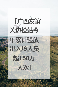 广西友谊关边检站今年累计验放出入境人员超150万人次