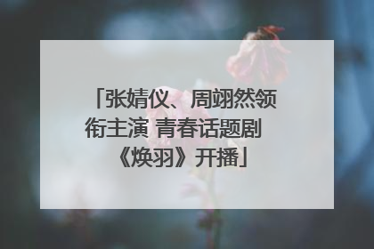 张婧仪、周翊然领衔主演 青春话题剧《焕羽》开播