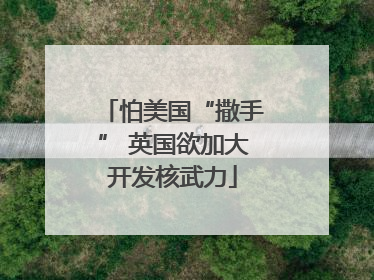 怕美国“撒手” 英国欲加大开发核武力